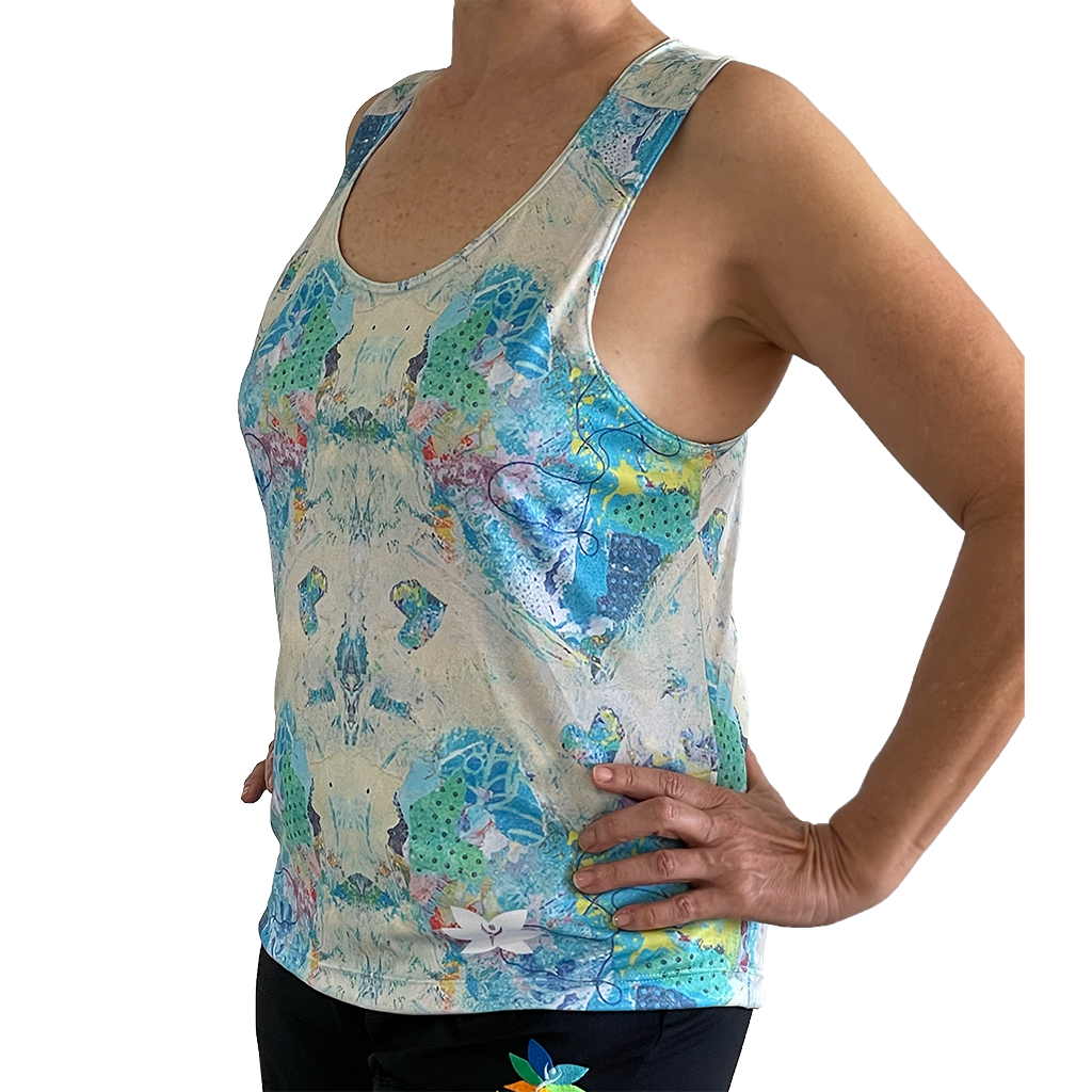 Blue Heart Graffiti Tank, Sustainable, Eco-friendly, Made in the USA