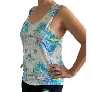 Blue Heart Graffiti Tank, Sustainable, Eco-friendly, Made in the USA